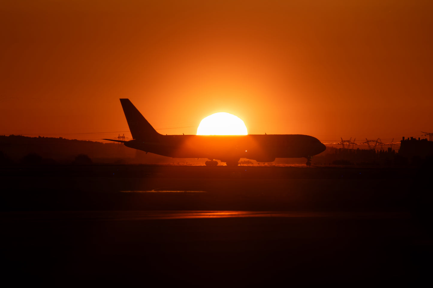 Avion coucher de soleil