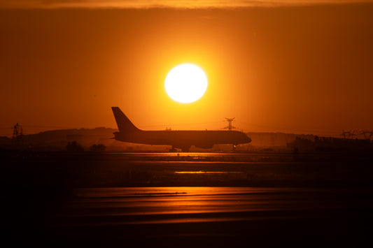 Avion coucher de soleil